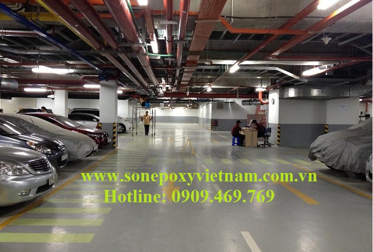 thi công sơn nền sàn tầng hầm
